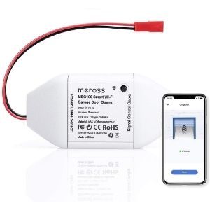 The pictorial representation shows meross Smart Wi-Fi Garage Door Opener Remote, APP Control, Compatible With Alexa, Google Assistant and IFTTT, No Hub Needed, an easy to use and efficient unit among the best smart garage door opener with a camera 