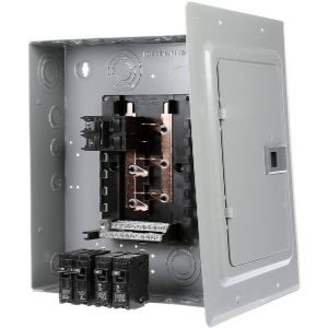 How to install sub panel in a detached garage. The image shows the internal compnents of a sub panel box that helps with the connection to the main panel
