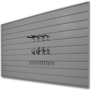 An image of Proslat 33013 Basic Bundle with Slatwall Panels and Hook Kit, another excellent choice amongst the best slatwall for garage 