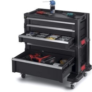among the best tool chest for garage, Keter Rolling Tool Chest with Storage Drawers, Locking System and 16 Removable Bins-Perfect Organizer for Automotive Tools for Mechanics and Home Garage is another valuable unit you may consider having 