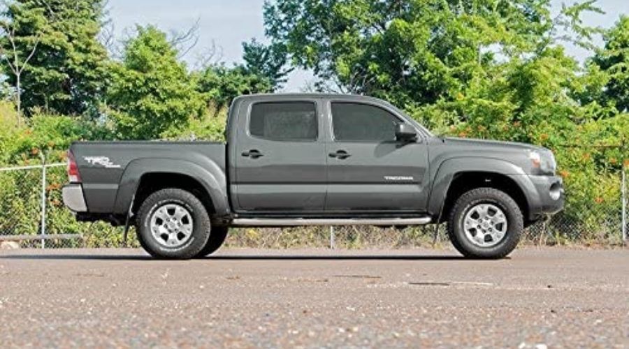 The above picture shows a car using the ough Country 2" Leveling Kit (fits) 2005-2020 Tacoma, one of the best tacoma lift kit 