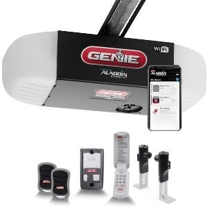 an image of Genie QuietLift Connect – WiFi Smart Garage Door Opener with Added Wireless Keypad, ¾ HPC Smart Belt Drive – Compatible with Alexa, an example of the best smart garage door opener with a camera 