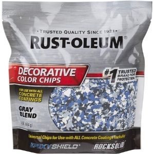 Rust-Oleum 301359 Decorative Color Chips, Gray Blend, one of the best clear coat for garage floor 