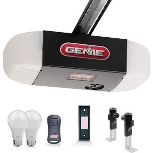A picture of Genie 2055-LED Stealth 500 Essentials, LED Bulbs Included, Ultra-Quiet Belt Drive Garage Door Opener, one of the best scew drive garage door opener models 