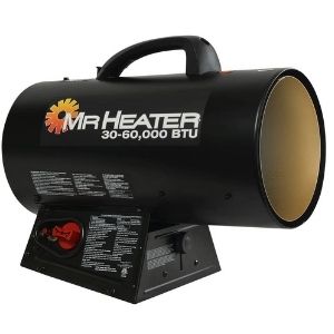 For the desirable garage temperature, consider Mr. Heater MH60QFAV 60,000 BTU Portable Propane Forced Air Heater another exclusive heater among the best propane garage heater model