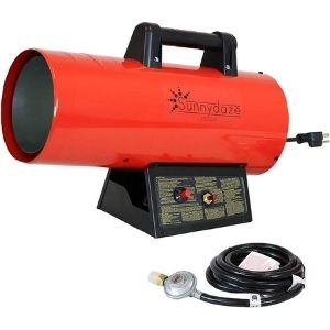 If you intend to purchase a model that will also provide you with an overheat protection, then consider Sunnydaze 40,000 BTU Forced Air Propane Heater among the best propane garage heater models 