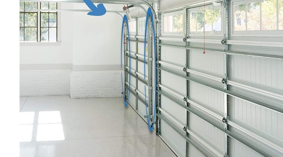 An image showing the Garage Door Vertical Track Replacement in a garage door 