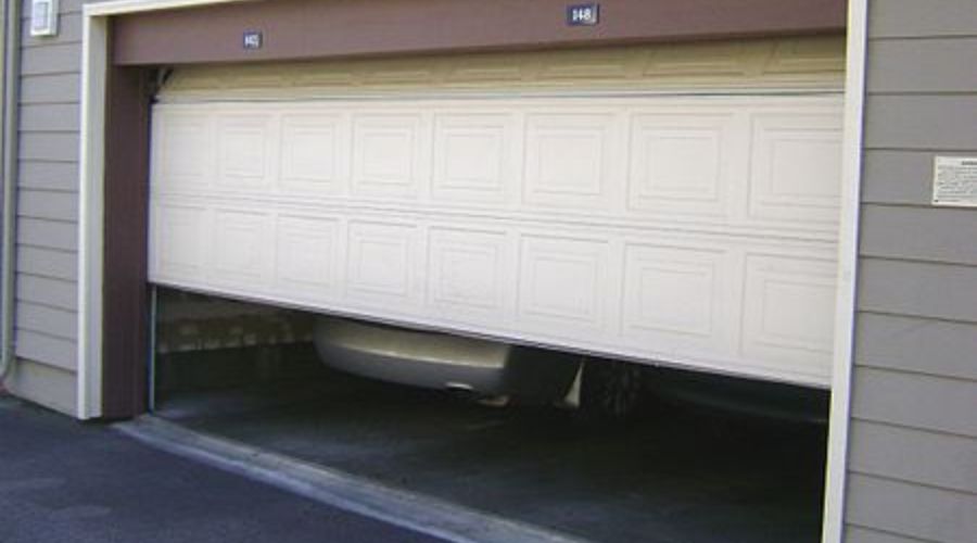 An image of a garage door in use 