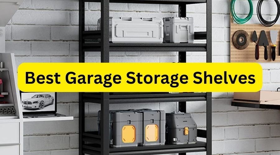 An image showing MOLYHOM Storage Shelves Heavy Duty, Garage Storage Racks and Shelving, one of the best garage storage shelves 